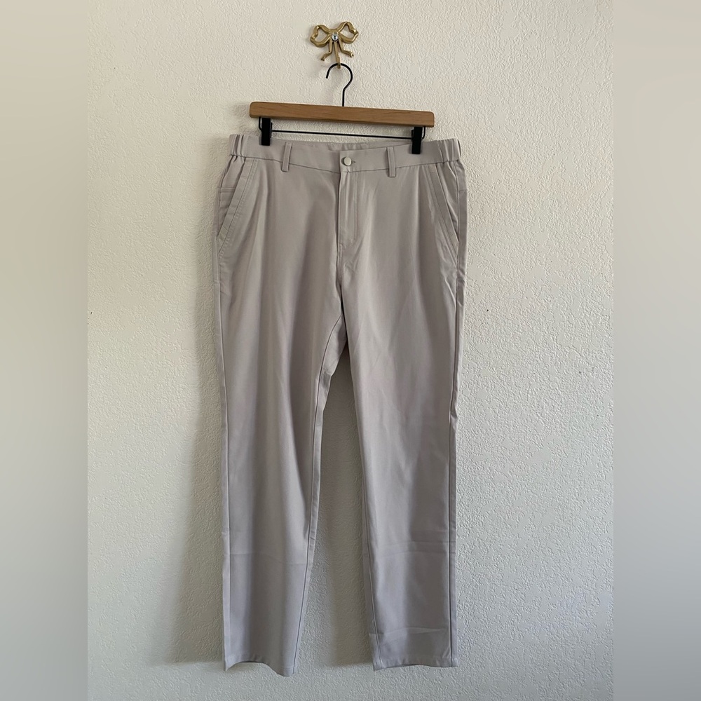 Jack Archer Jetsetter Tech Chino Pant Men 34x30 Light Gray Slim Fit Tailored